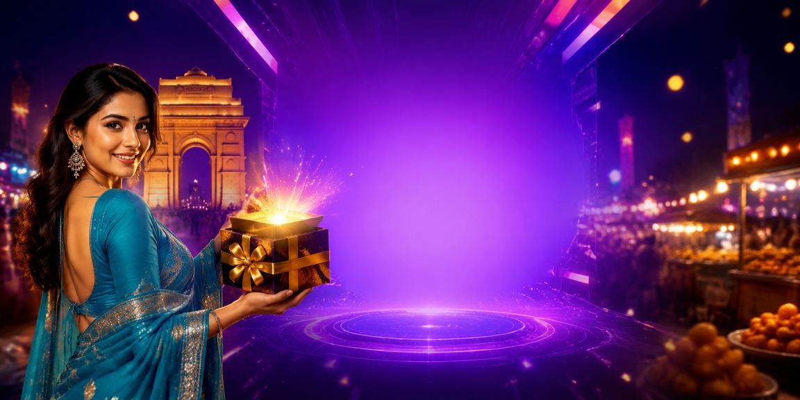 Indian woman playing Teen Patti online at Casino near India Gate
