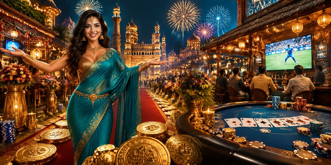 Indian woman betting on cricket while watching match in traditional saree